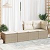 vidaXL Set Divano da Giardino 2 pz con Cuscini Beige Polyrattan Acacia
