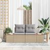 vidaXL Divano da giardino Beige 184 x 62 x 85cm polyrattan
