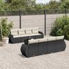 vidaXL Set Divani da Giardino 9 pz con Cuscini Nero in Polyrattan