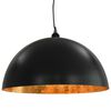 vidaXL Lampadari 2 pz Nero e Oro Semi-Sferici 50 cm E27