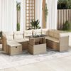vidaXL Set Divano da Giardino 9 pz con Cuscini Beige in Polyrattan