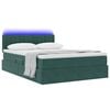 vidaXL Letto con contenitore e LED Verde Scuro 140 x 200 cm Velluto