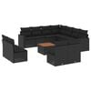 vidaXL Set Divani da Giardino 12 pz con Cuscini Nero in Polyrattan