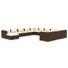 vidaXL Set Divani da Giardino 12 pz con Cuscini in Polyrattan Marrone