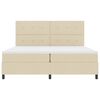 vidaXL Letto a molle con materasso Crema 200 x 200 cm Tessuto