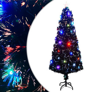 vidaXL Albero di Natale Preilluminato con Supporto e LED 240 cm Fibra Ottica