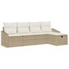 vidaXL Set di divani 5 pz Beige polyrattan
