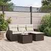 vidaXL Set Divano da Giardino 5 pz con Cuscini Marrone in Polyrattan