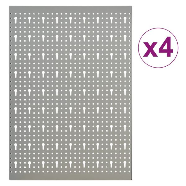 vidaXL Pannelli per Utensili a Parete 4 pz 40x58 cm in Acciaio