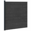 vidaXL Set di Recinzione 175 x 186 cm WPC e Alluminio Nero