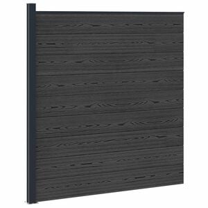 vidaXL Set di Recinzione 175 x 186 cm WPC e Alluminio Nero