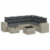 vidaXL Set Divano da Giardino 8pz con Cuscini Grigio Chiaro Polyrattan