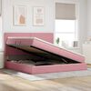 vidaXL Letto con contenitore e materasso Rosa 200 x 200 cm Velluto