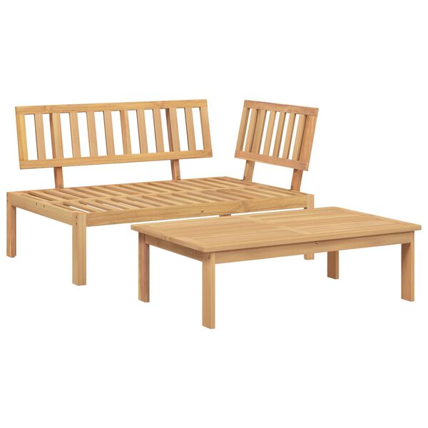 vidaXL Set di divani con cuscino 2 pcs Talpa Legno di Acacia Massello