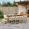 vidaXL Set da Pranzo da Giardino 13 pz con Cuscini Beige in Polyrattan