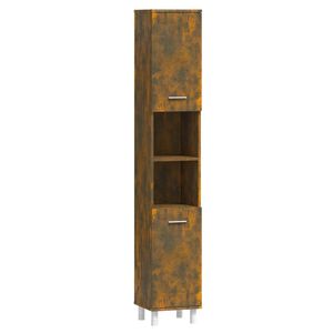 vidaXL Armadietto Bagno Rovere Fumo 30x30x179 cm in Legno Multistrato