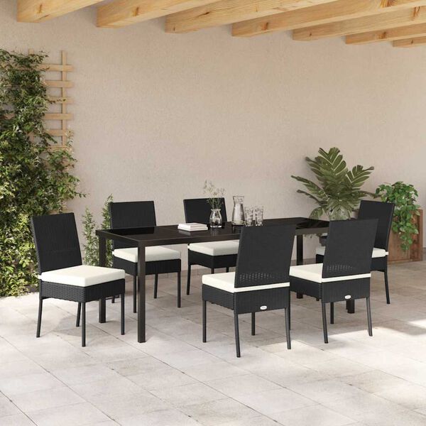 vidaXL Set da Pranzo per Giardino 7 pcs Nero