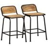 vidaXL Sgabelli da Bar 2 pz 46x35,5x70 cm Legno Massello Grezzo Mango