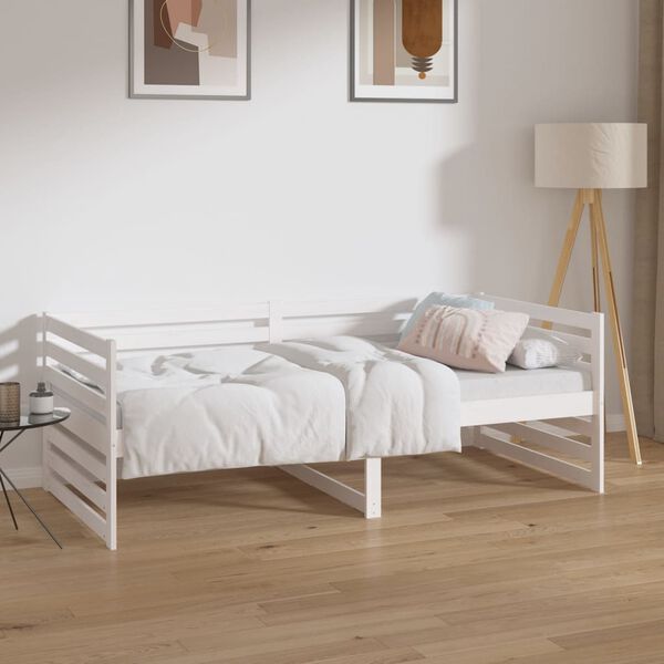 vidaXL Dormeuse senza Materasso Bianca 90x190 cm Legno Massello Pino