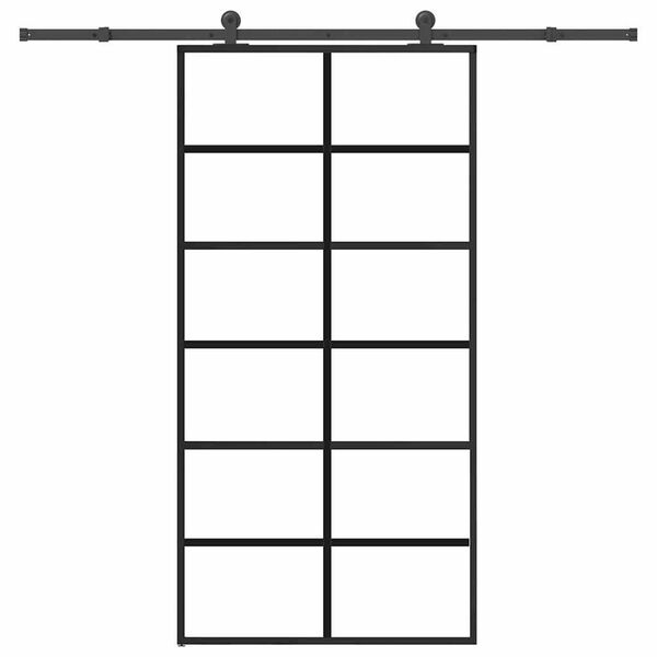 vidaXL Porta Scorrevole con Ferramenta 102x205 cm Vetro ESG Alluminio