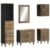 vidaXL Set Mobili da Bagno 5 pz in Legno Massello di Mango