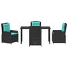 vidaXL Set da Pranzo per Giardino 5 pcs Nero Poly Rattan