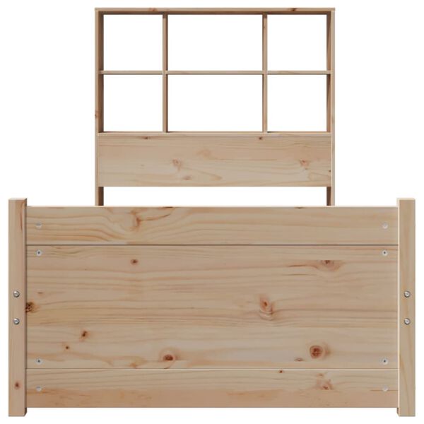 vidaXL Letto Libreria senza Materasso 90x190 cm Legno Massello Pino