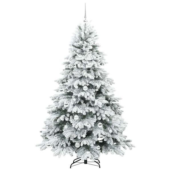 vidaXL Albero di Natale artificiale con 300 LED Bianco 180 cm PE e PVC