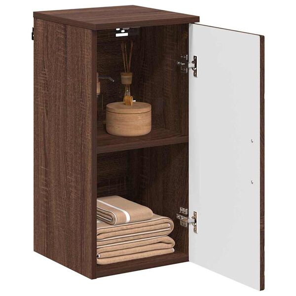 vidaXL Mobile da Bagno con porta Rovere Marrone 30 x 31,5 x 61 cm
