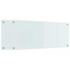 vidaXL Schienale da cucina 2 pz Bianco 100 x 40 cm vetro temperato