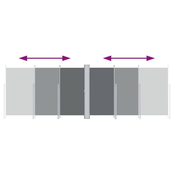 vidaXL Tenda da Sole Laterale Retrattile Antracite 200x600 cm