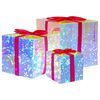 vidaXL Scatola regalo a LED iridescente prismatica 3 pz Multicolore