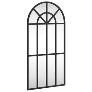 vidaXL Specchio da Parete Nero 30x60 cm Arco in Ferro
