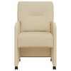 vidaXL Sedie da Pranzo con Ruote 2 pcs Crema 57 x 67 x 95 cm Tessuto