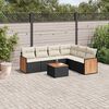 vidaXL Set Divani da Giardino con Cuscini 7pz Nero Polyrattan