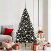 vidaXL Albero di Natale artificiale con luci integrate Nero 180 cm PVC