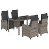 vidaXL Set da Pranzo da Giardino 5 pz con Cuscini in Polyrattan Grigio