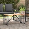vidaXL Tavolo da Esterno Nero 80 x 40 x 40 cm Acciaio e Polyrattan