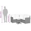 vidaXL Divano Giardino Tavolo e Cuscini a L Grigio Chiaro Polyrattan