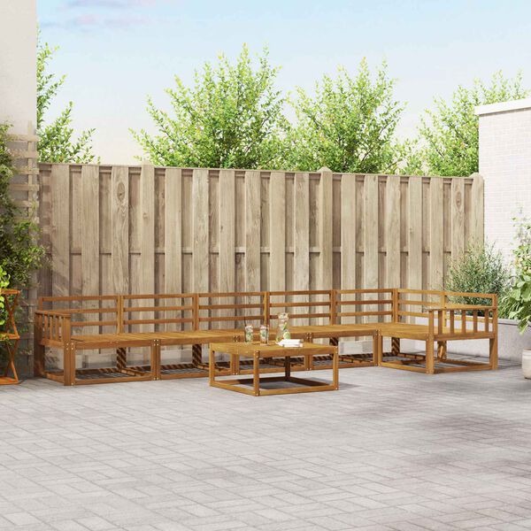 vidaXL Set di divani da esterno 7 pcs Naturale