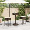 vidaXL Set Bar da Giardino 3 pz con Cuscini in Polyrattan Marrone