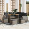 vidaXL Set Divano da Giardino 9 pcs Grigio polyrattan