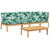 vidaXL Set Divano Pallet Giardino 3pz con Cuscini Massello Acacia