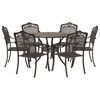 vidaXL Set da Pranzo per Giardino 7 pcs Bronzo 90 x 90 x 75 cm