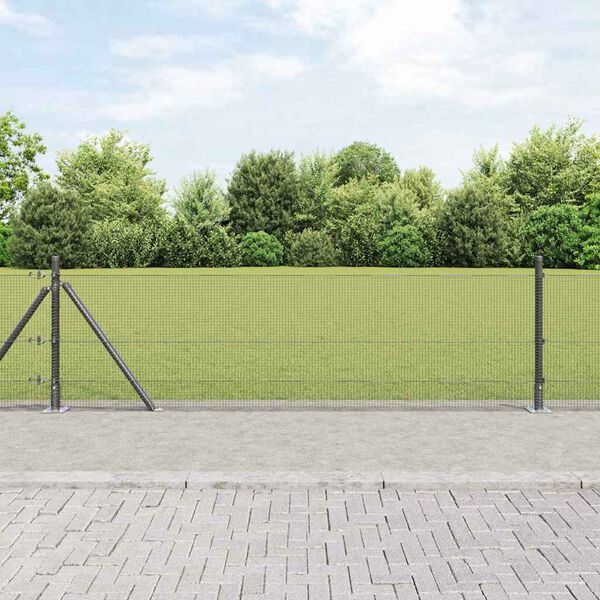 vidaXL Palo della recinzione Grigio 25 x 0,4 m (rete da 12 x 12 mm)