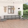 vidaXL Set Divani da Giardino 9 pz Grigio in Legno Massello di Pino