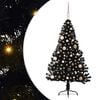 vidaXL Albero di Natale artificiale con luci integrate Nero 150 cm PVC