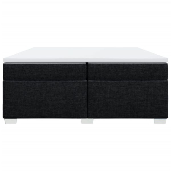 vidaXL Giroletto a Molle con Materasso Nero 200x200 cm in Tessuto