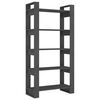 vidaXL Libreria/Divisorio Grigio 80x35x160 cm Legno Massello