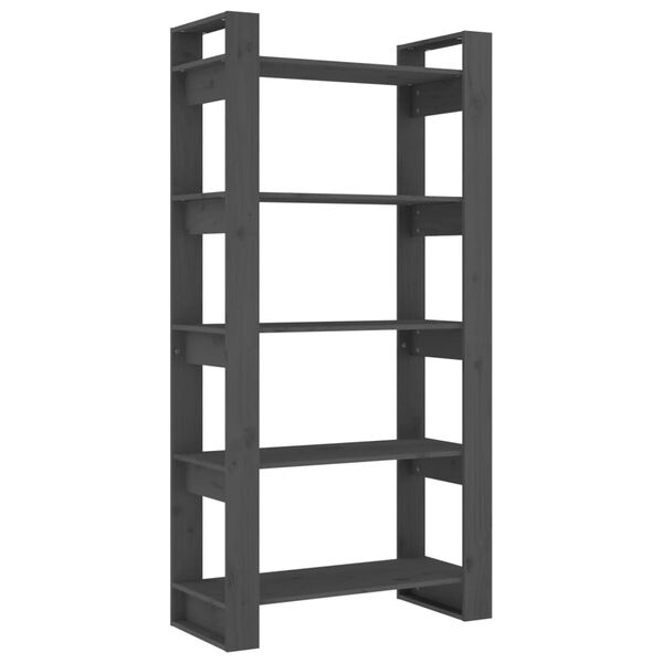 vidaXL Libreria/Divisorio Grigio 80x35x160 cm Legno Massello